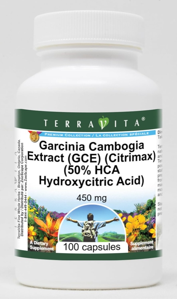 Garcinia Cambogia Extract (GCE) (Citrimax) (50% HCA Hydroxycitric Acid) - 450 mg (100 Cápsulas, ZIN: 512451)