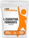 BulkSuplements.com L-Carnitina Fumarate Pó - Suplemento Carnitina, Nutrição Desportiva, L-Carnitina 500mg - Gluten Free, 500mg por serviço, Gluten Free, 1kg (2,2 lbs) (Pacote de 1)