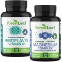 ForestLeaf Riboflavina & Magnésio Migraine Supplement - Riboflavina 400mg para alívio da dor de cabeça - Ultimate Magnésio Bundle com B2 Vitamina 400mg para cápsulas de alívio da enxaqueca