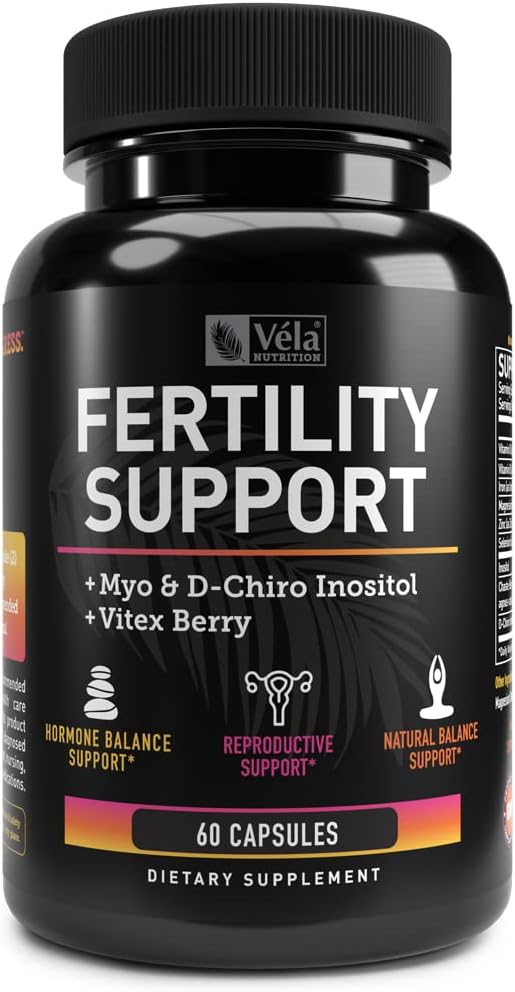 Vela suplemento de suporte de fertilidade + Myo & D-Chiro Inositol + Vitex Berry + Suporte Reprodutivo, Hormonal & Ovarian Suporte Complexo .