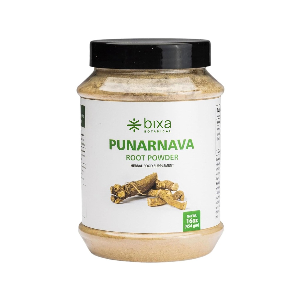 bixa BOTANICAL Punarnava Powder, Boerhavia Diffusa – Suporta desintoxicação renal e saúde do fígado – vapor tratado, Vegan, Não-GMO, 100% Puro suplemento de ervas ayurvédicas, 16 Oz