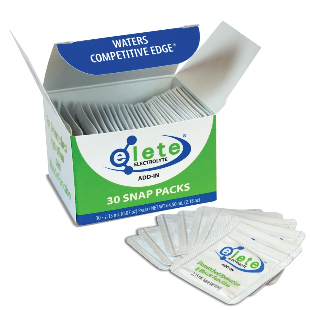 Elete Eletrolyte Add-in Hydration Drops Pacotes de Snap de Sódio, Magnésio, Potássio e Trace Minerals □ Açúcar Zero, Eletrólitos Desprezados □ Fácil Fold e Squeez Embalagem para Usar □ 30 Servões Únicos
