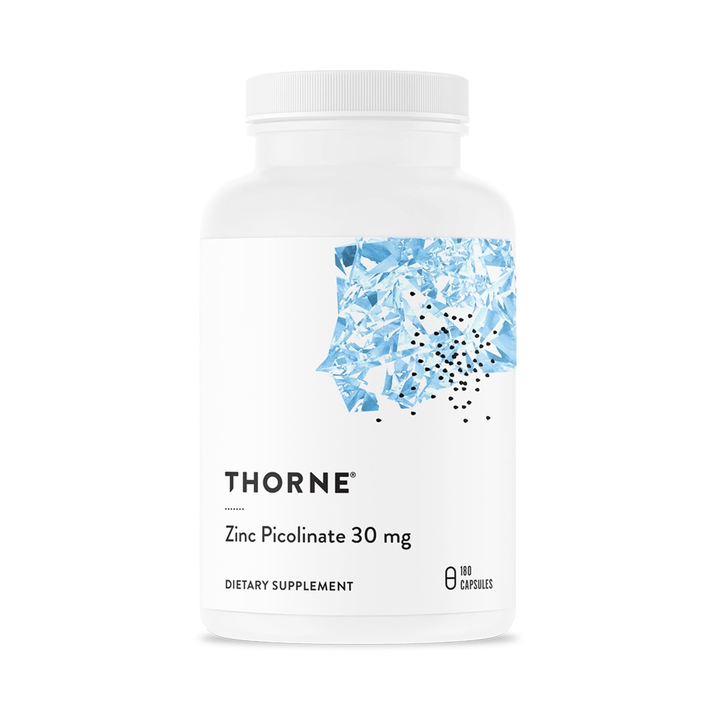 THORNE - Picolinato de Zinco 30 mg - Suplemento de Zinco Absorvido para Crescimento e Função Imunológica* - 180 Cápsulas