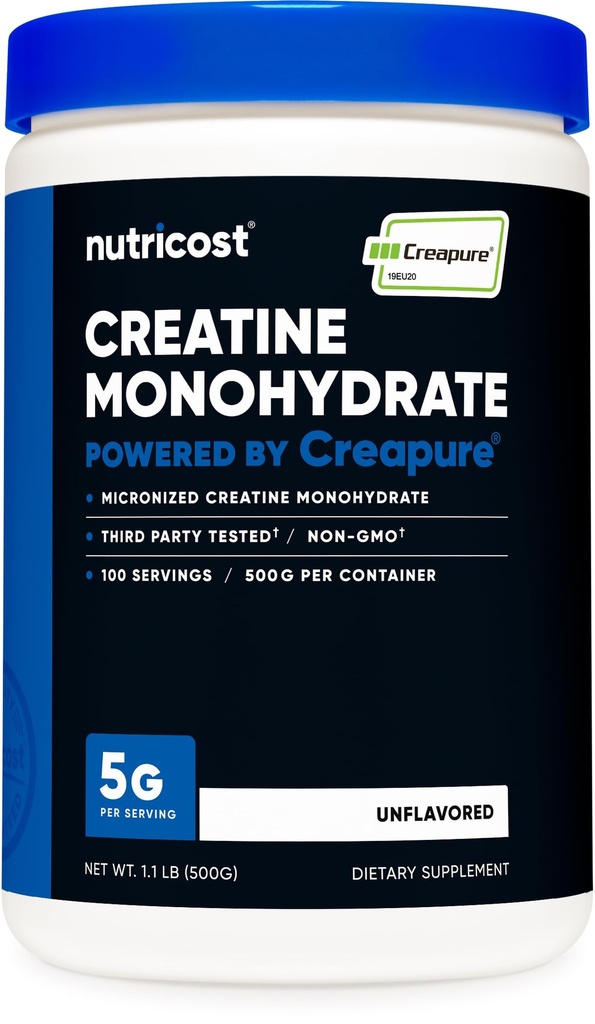 Creapure Nutricost® Creatina Mono-hidratada 500 gramas