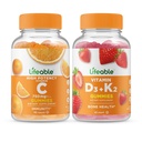 Vitamina C vitalável 750mg + Vitamina D3 + Vitamina K2, chicletes Bundle - Grande degustação, Suplemento Vitamina, Gluten Free, GMO livre, chiclete mastigável