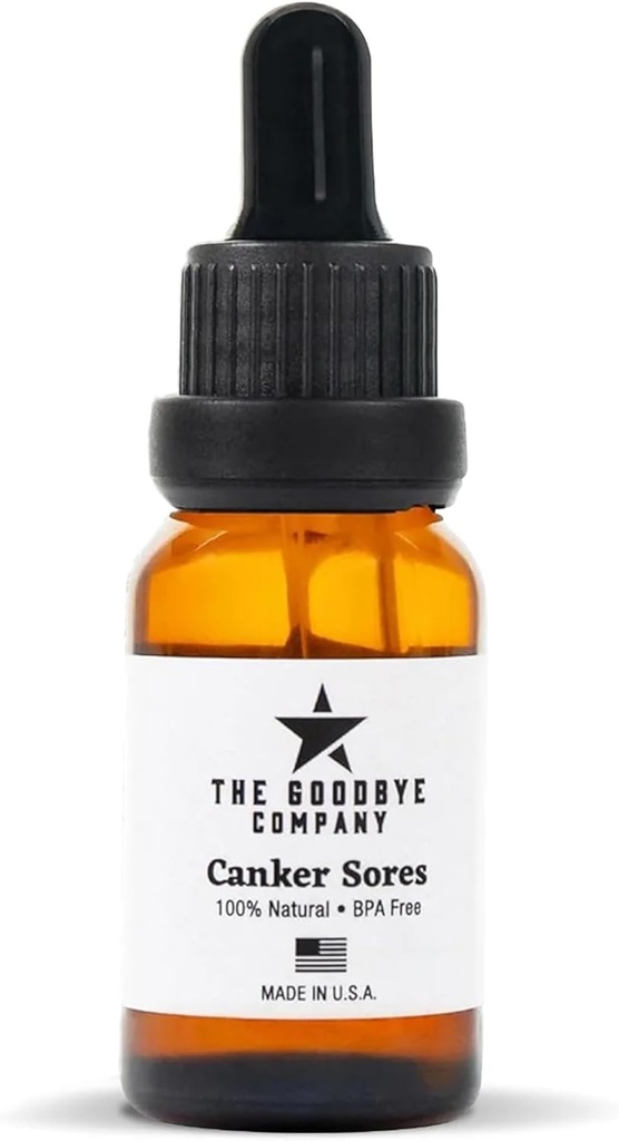The Goodbye Company Organic Canker Sore Relief Serum, Vegan 15mL - Fast Natural Pain Healing, Gentle Mouth Ulcer Soothing with Crave, Cilantro & Lavander, Chemical-Free, Craved in USA