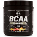 PMD Sports BCAA Charged Delicious Amino Acid Drink Mix para desempenho e recuperação - Aumentar a função muscular para treino e energia diária - Anel de pêssego azedo (30 Servões)