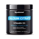 Citrato de cálcio de alta absorção com vitamina D3 & K2 - Suporta Saúde Óssea, Músculo e Nervo - 150 Cápsulas, Feito nos EUA