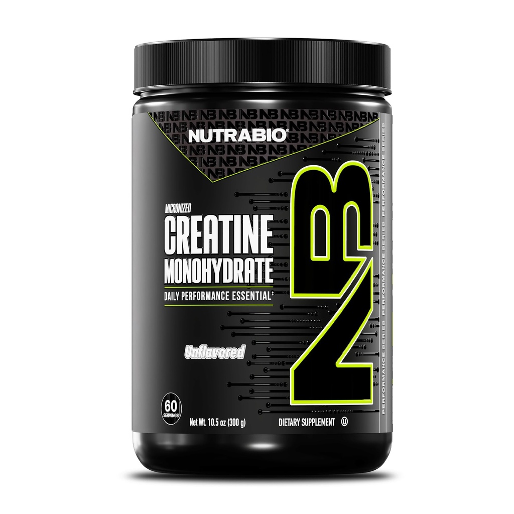 NutraBio Puro Micronized Creatina Mono-hidratado em pó, Sem sabor, (300 g) - Suporta Bulk Muscle Energia, Recuperação e Força - HPLC Testado Creatina em pó Suplemento para homens e mulheres