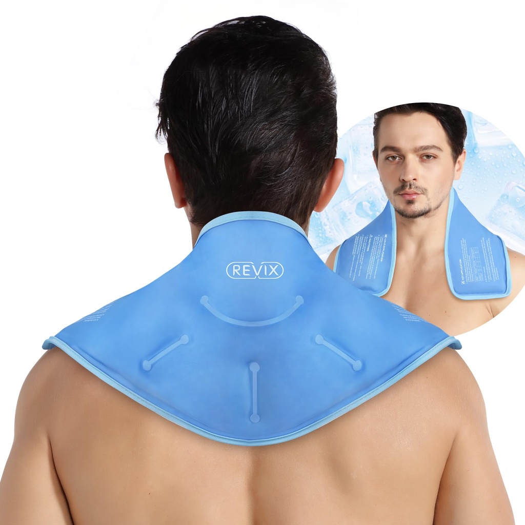 REVIX Neck Ice Pack Wrap – Reutilizável Hot Gel Pack para Pescoço e Ombro, Grande Design Flexível com Forro Soft Plush, Gel Cervical Ice Wrap Ideal para Recuperação Pós-Trabalho, Fadiga e Relaxação