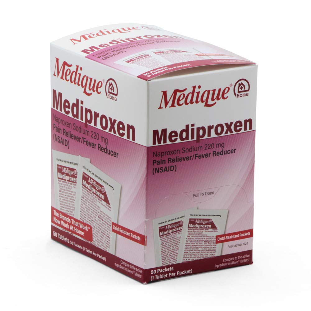 Medique @ Home Mediproxen Compare Ingrediente Ativo com Aleve 50 x 1 (embalagem resistente a crianças), Branco (73750)