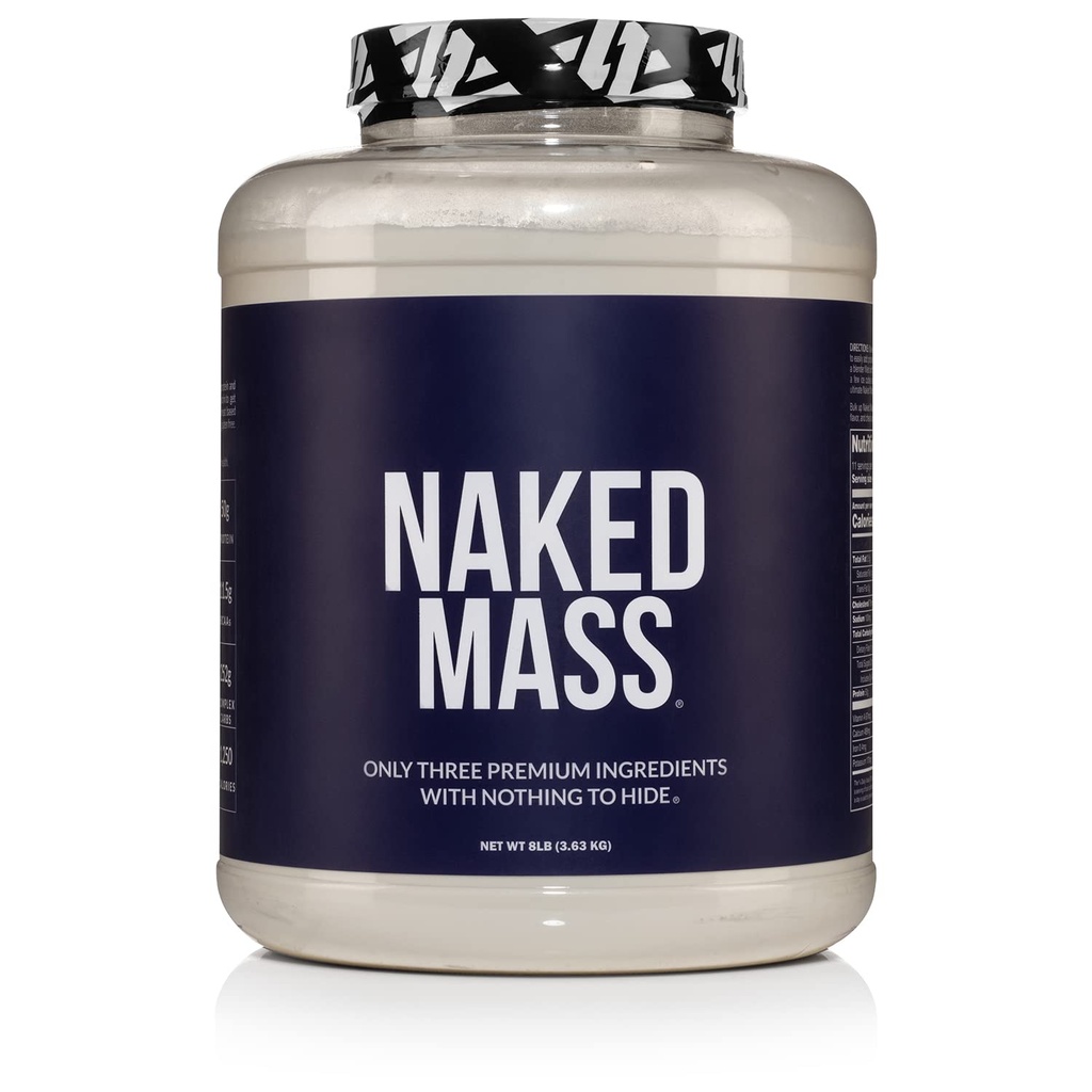 Massa NAKED - Peso Natural Gainer Protein Powder - 8 LB Bulk, GMO Free, Gluten Free & Soy Free. Sem ingredientes artificiais - 1.250 calorias por serviço