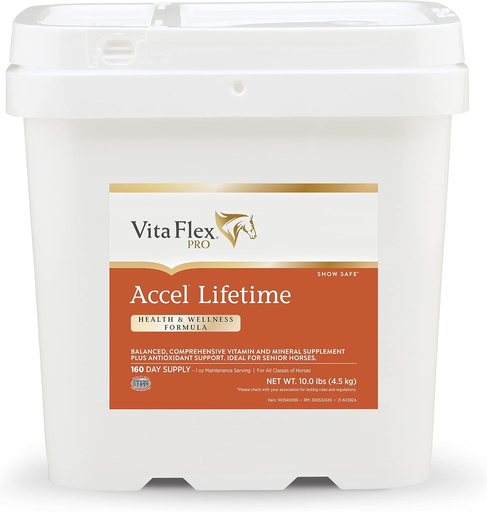 Vita Flex Pro Accel Lifetime Health & Wellness Formula Suplemento para cavalos, 10 lb