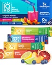 IQMIX Hydration Electrolyte Powder – Fórmula 4 em 1 para hidratação, clareza mental, humor e recuperação – Mistura de bebida sem açúcar, Keto, Magnésio L-Threonato, Mane Leão – 20 Count Variety Pack