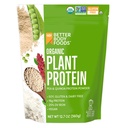 Melhor Body Alimentos Orgânico Planta Based Protein Powder, 16g de proteína 24% DV, Vegan, Baixo teor de carboidratos líquidos, Sem glúten, Leite, Sem açúcar adicionado, Soja livre, Não-GMO, 12,7 Onças