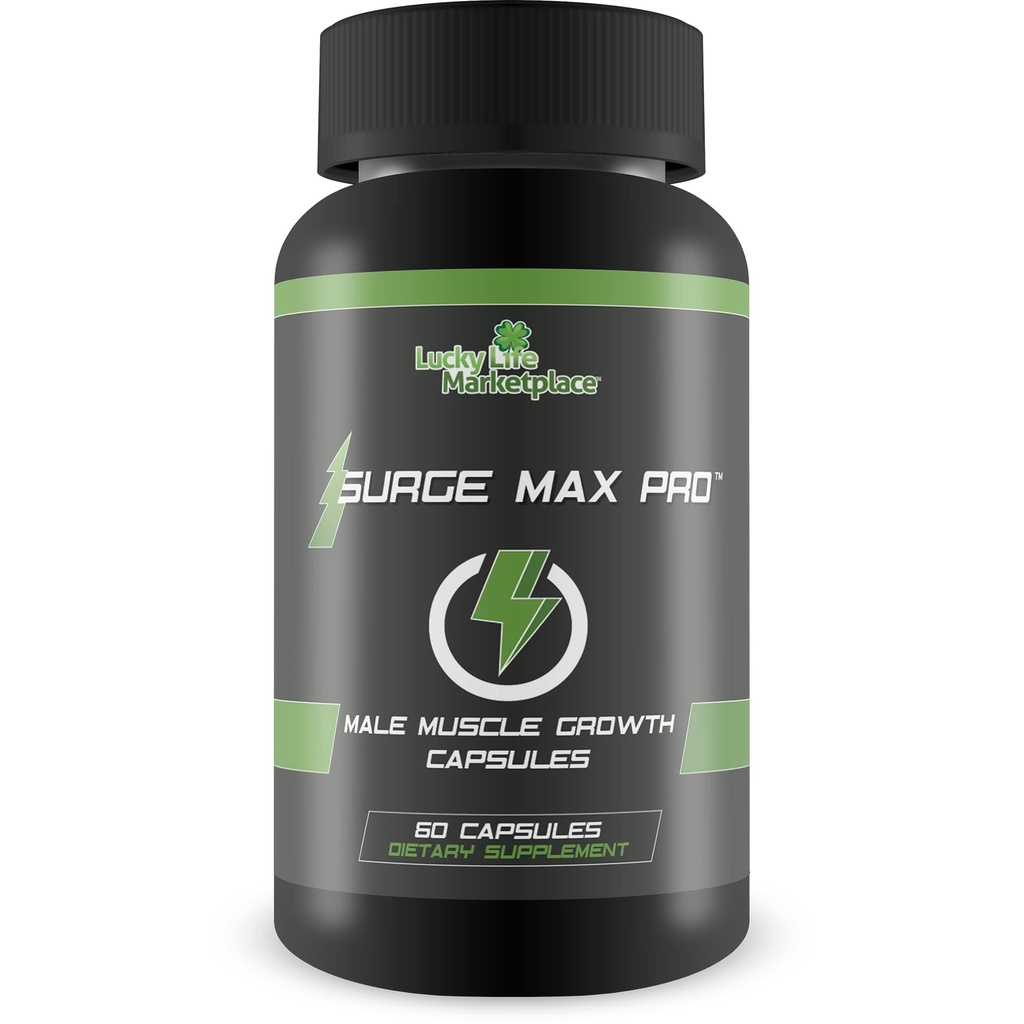 Surge Max Pro - Fórmula de crescimento muscular - Melhorar a força, força, resistência e energia - Bomba muscular explosiva - Grandes Ganhos - Ajuda Oxigênio & Nutriente Entrega aos músculos - L-Arginina - Construir massa muscular