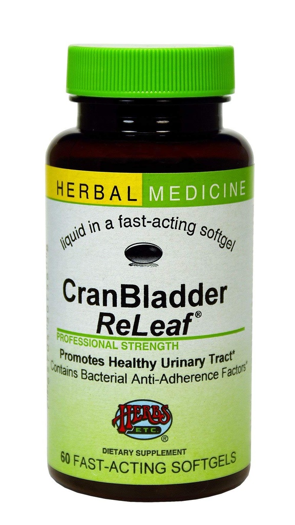 Herbs Etc. CranBladder ReLeaf Softgels - Suporte à saúde da bexiga - Fórmula Suplemento Natural para ajudar a saúde urinária e conforto - Suporte urinário ideal com Cranberry - 60 Softgels (60 Servings)