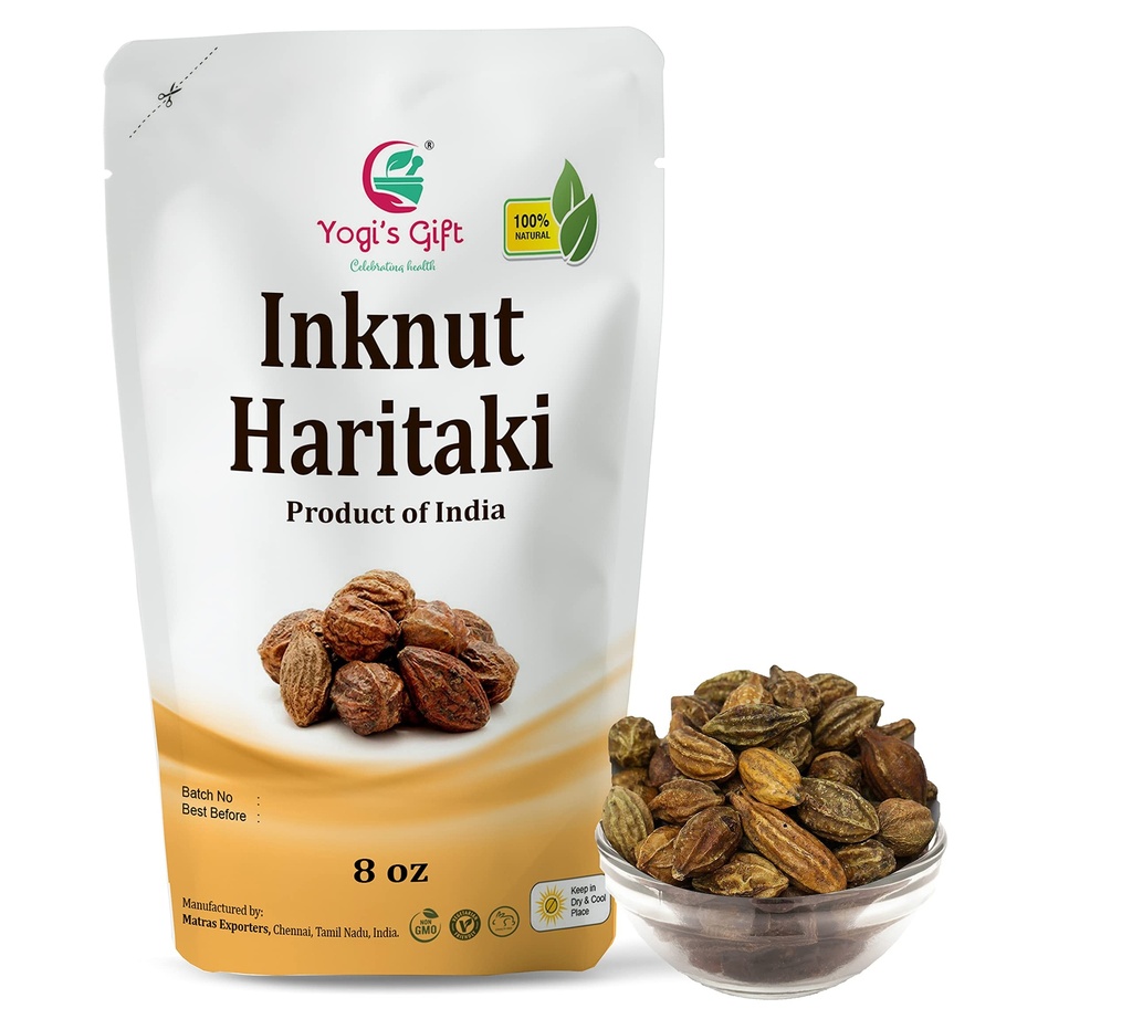 Haritaki/Inknut para Círculos Escuros 8 Ounce (227 Grams) 100% naturalmente seco ervas inteiras Terminalia chebula
