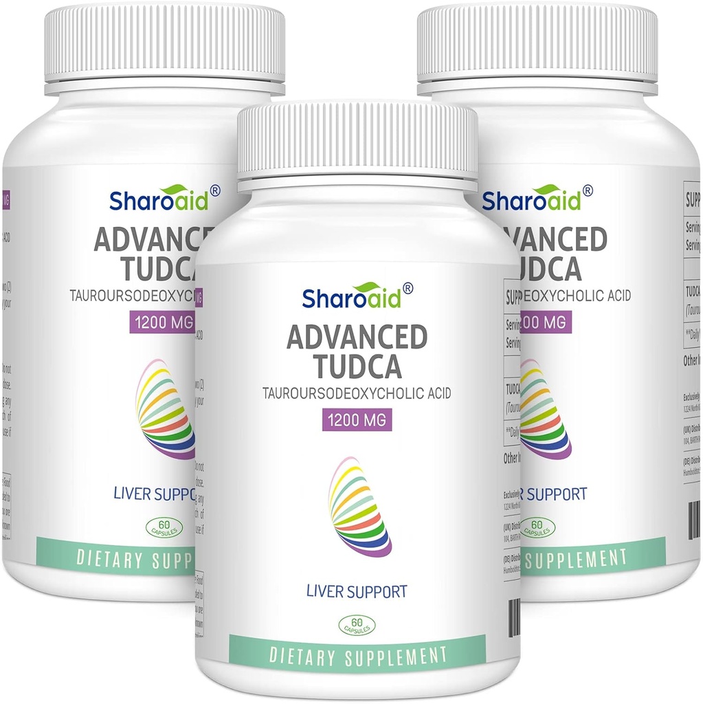 Suplementos de suporte de fígado de TUDCA 1200 mg-Terceiro partido testado-alta força Fórmula-Sales de Bile para Detox de fígado Cleanse-180 Vegan Cápsulas para Fígado, Kidney, Saúde da vesícula biliar