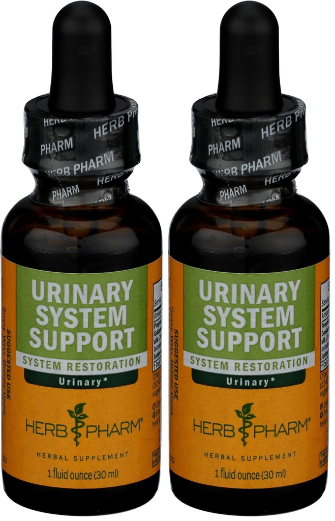 Herb Pharm Sistema Urinário Suporte Fórmula de ervas líquida, 1 Fl Oz (Pacote de 2)