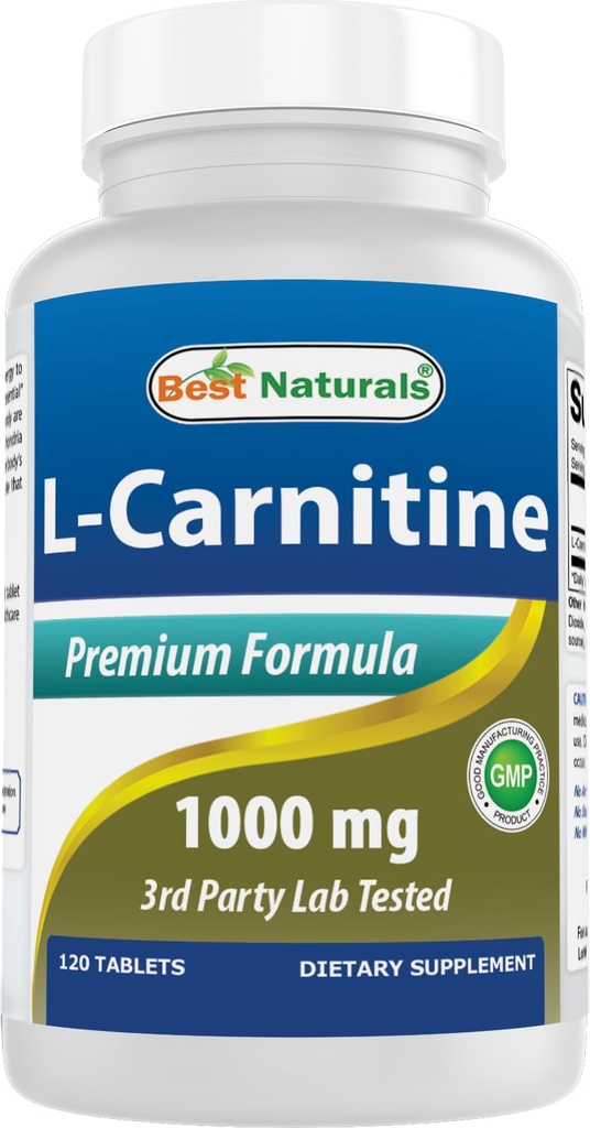 Melhores naturais L-Carnitina Fumarate 1000mg por comprimido - 120 Contagem - Aumentar Energia Celular