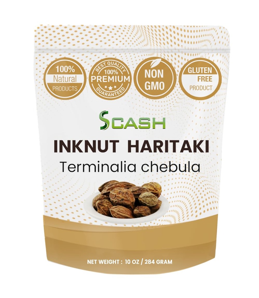 Haritaki/Inknut inteiro para círculos escuros