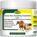 Horse não suando tratamento, promovendo a regulação da temperatura saudável para parar o suor, AC, velho, égua, Gelding, anidrose, um uso quente do dia de verão
