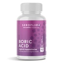 Seroflora Ácido Bórico Supositórios Vaginais - Promove Balanço de pH vaginal e Controle de Odor com USP Grau médico pó fino, fácil dissolução, Made in USA -600 mg 60 Count