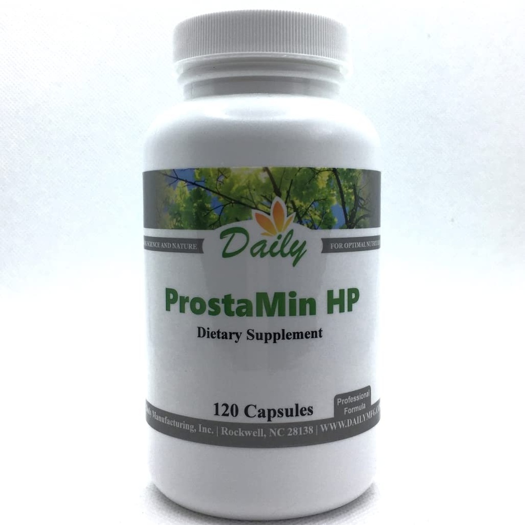 Produção diária ProstaMin HPTM (Beta Sitosterol, Pigeum, Cogumelo Reishi, Extrato de Alho, Curcumina (de Tumérica) e Zinco)