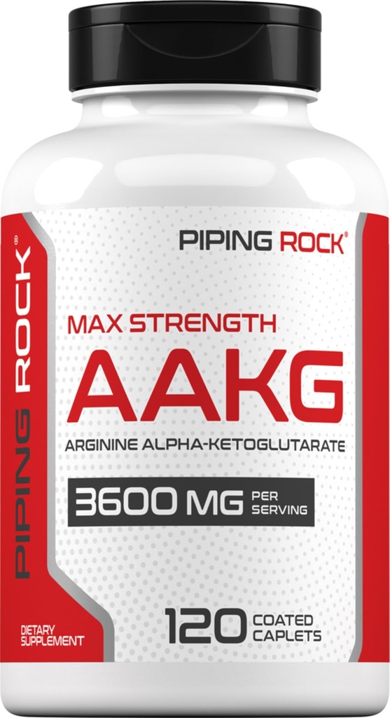 Piping Rock AAKG Supplement (Suplemento AAKG) 120 Caplets (Suplemento de Arginina Alpha-Ketoglutarato)