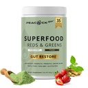 Superalimento Vermelhos & Verdes Pó - 11.64 oz, Prebióticos & Probióticos para Saúde Digestiva, Super Verdes Pó com Ashwagandha para Gut Saúde, Imunidade, Antioxidantes, Vegan, Não-GMO