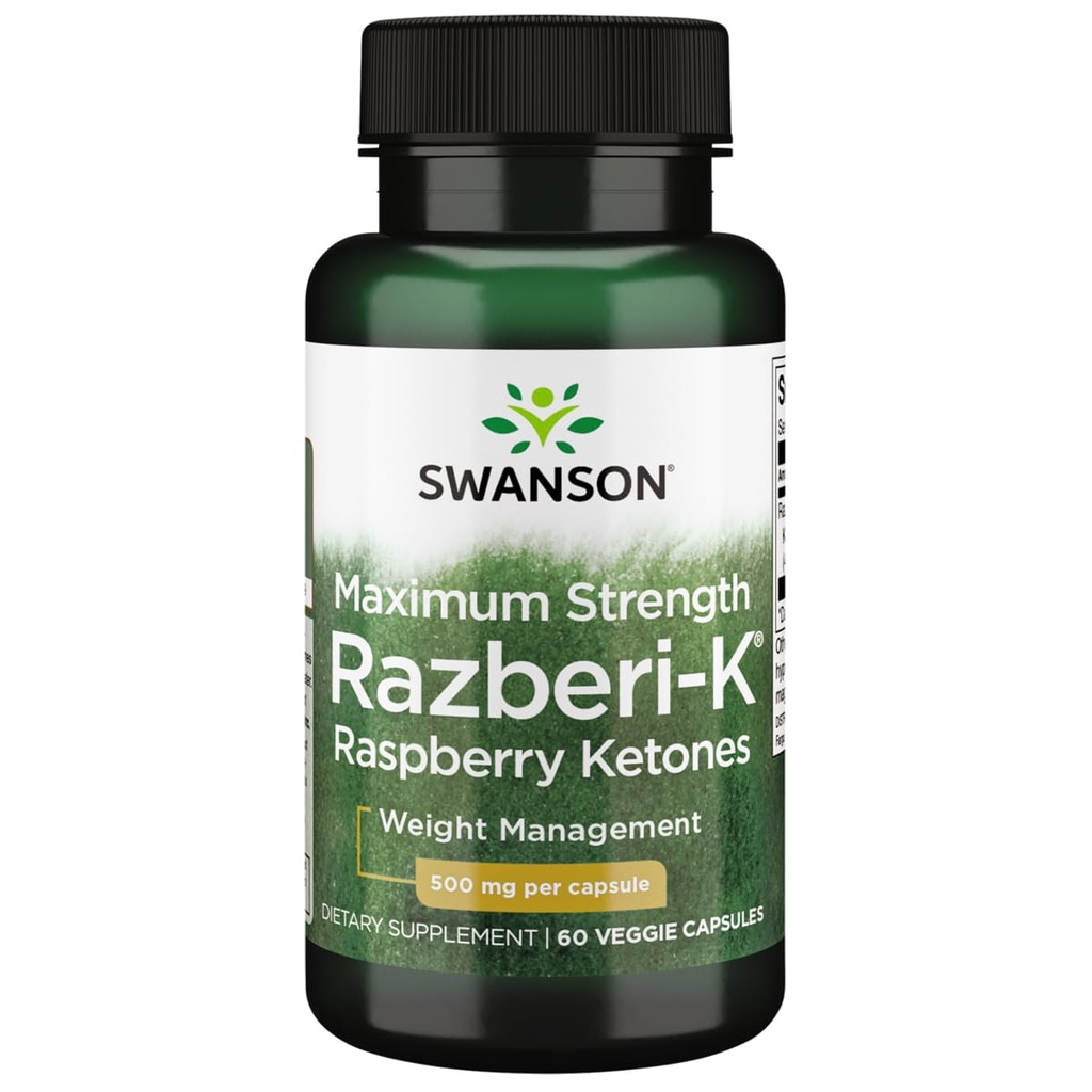 Swanson Força máxima Razberi- K 500 Milligrams 60 Veg Cápsulas