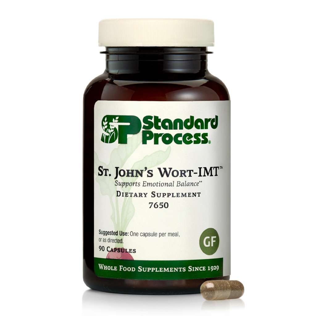 Processo padrão St. John's Wort-IMT - Suplemento de ervas para alívio do sono e estresse - Suporta equilíbrio e relaxação - Não lácteos, Não-Soy & Gluten-Free - 90 cápsulas