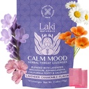 Laki Naturals Lavanda Camomila Calm Mood Functional Herbal Lozenges (14ct) Garganta & Calming Hard Candies com Magnésio, Ashwagandha, Califórnia Poppy & Valerian. Vegan, Açúcar grátis, Sem glúten