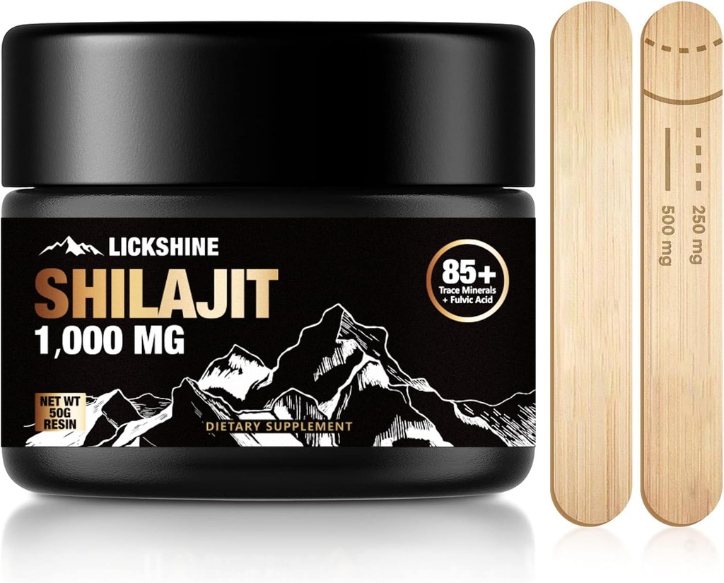 1 pacote Shilajit Puro Himalayan Shilajit resina com ácido fulvico, 1000mg máxima potência natural orgânico Shilajit com 85+ Trace Minerals Suplemento Gel, suporte de energia e sistema imunológico - 50g