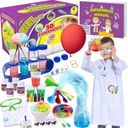 UNGLINGA 30 Experiments Science Kit for Kids with Lab Coat, Chemistry Set Brinquedos STEM Presentes de Aniversário para Meninos Meninas, Cientista Costume Papel Play Tools Educational Learning Set