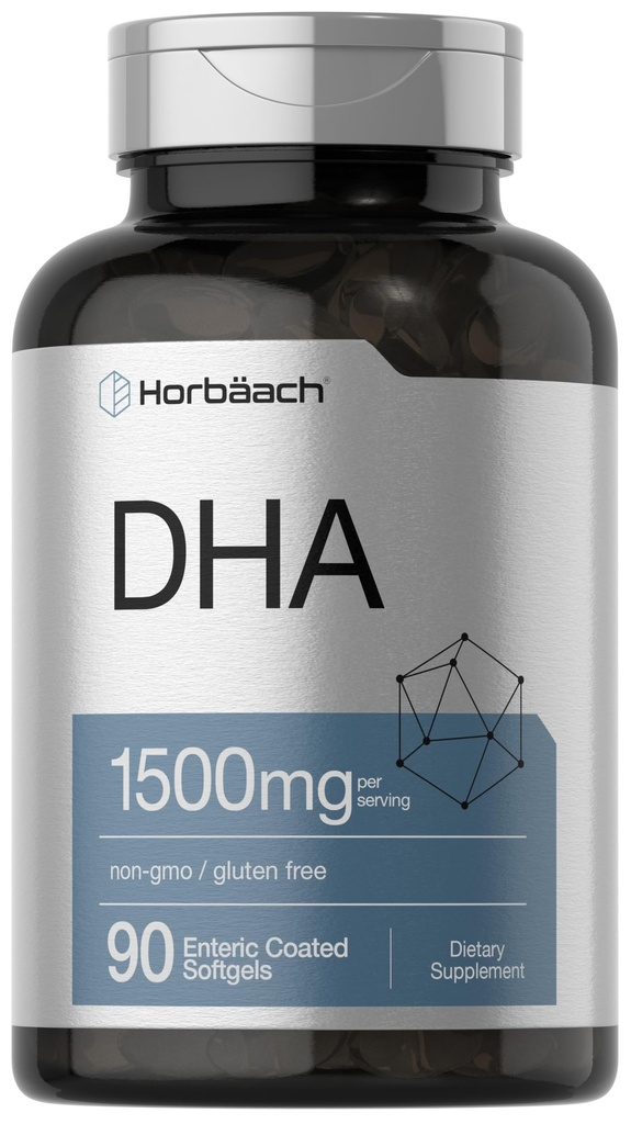Horbaach DHA Supplement 1500mg .90 Softgels . EPA, Omega 3, DHA .