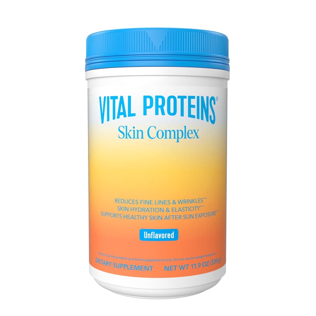 Proteínas Vitais Peptídeos de Colágeno para Mulheres - 20g Colágeno Hidrolisado, Vitamina C, Ácido Hialurônico, Reduzir linhas finas e rugas, Verisol & Holimel - Suplemento Complexo da Pele, Sem sabor 11.9 onças Pó