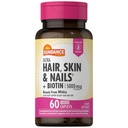 Sundance cabelo, pele e pregos Vitaminas, 5000mcg, 60 Caplets revestidos, com Biotina e Colágeno, sem OGM e sem glúten