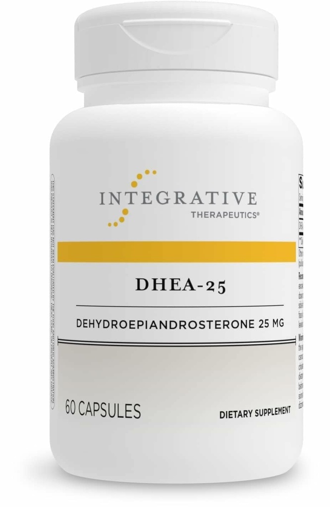 Integrative Therapeutics DHEA-25 - Suplemento de suporte para homens e mulheres - Suporte - Vegan, Gluten-Free & Dairy-Free - 60 Cápsulas (60 Servings)