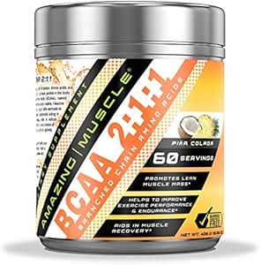 incrível músculo BCAA 2:1: 1 ramificado cadeia Aminoácidos Suplemento □ 6000 Mg por serviço