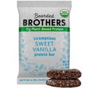 Bearded Brothers Organic Protein Bars, Baunilha (10 Pack) - 11g de proteína baseada em plantas Gluten Free Vegan, Não-GMO saudável lanches para adultos Boa fonte de fibra