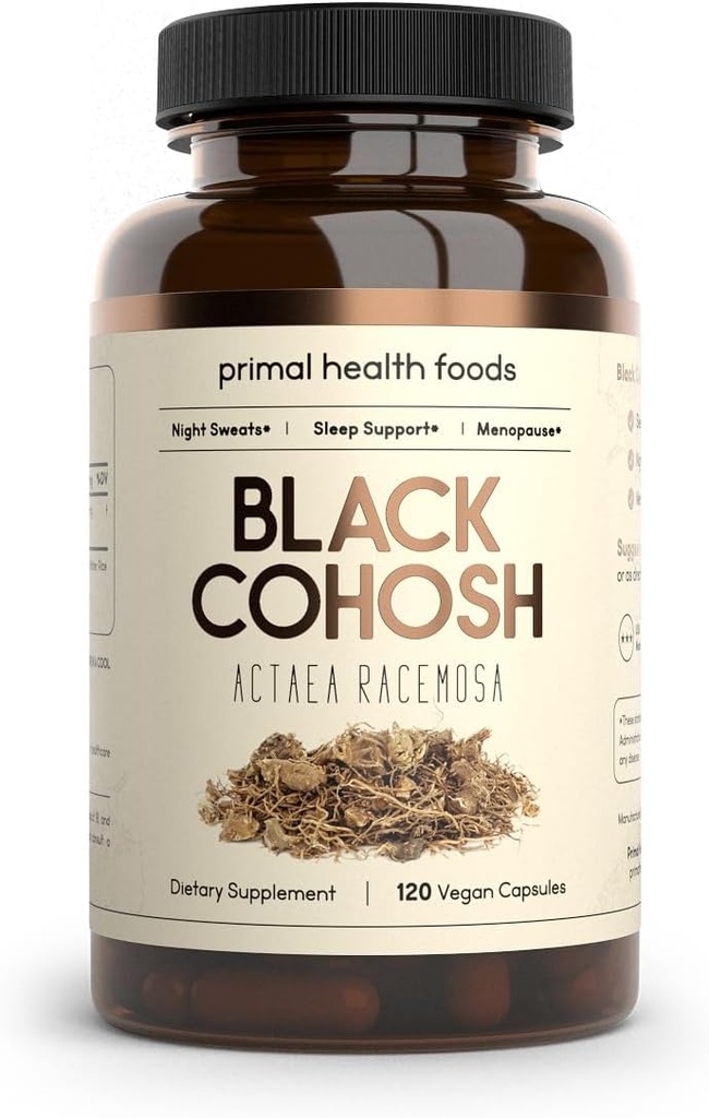 Orgânico Preto Cohosh 1000 mg 60 Servings (Menopausa, suores noturnos e suporte ao sono) Vegetarian, Organic, Non-GMO & Gluten Free