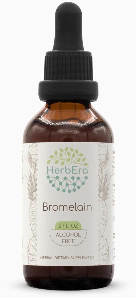 Bromelaína B60 Extrato de Ervas sem Álcool Tintura, Bromelaína super concentrada, Abacaxi (Ananas comosus) (2 fl oz)