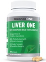 Equilíbrio ONE Suplemento de suporte de fígado com extrato de cardo de leite, raiz de dente-de-leão e molibdênio – Limpeza de fígado natural, reparo e detox para homens e mulheres - Cápsulas Vegan, 1 mês de fornecimento - fígado um