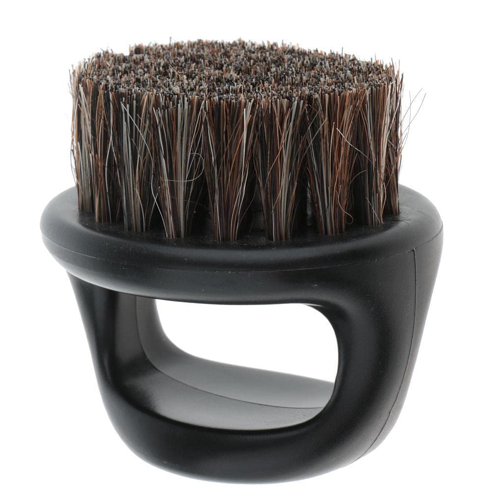 Salon Barber Wood Bristles Hair Barbard limpeza escova de novilhos masculinos bigode Shaping Comb - preto
