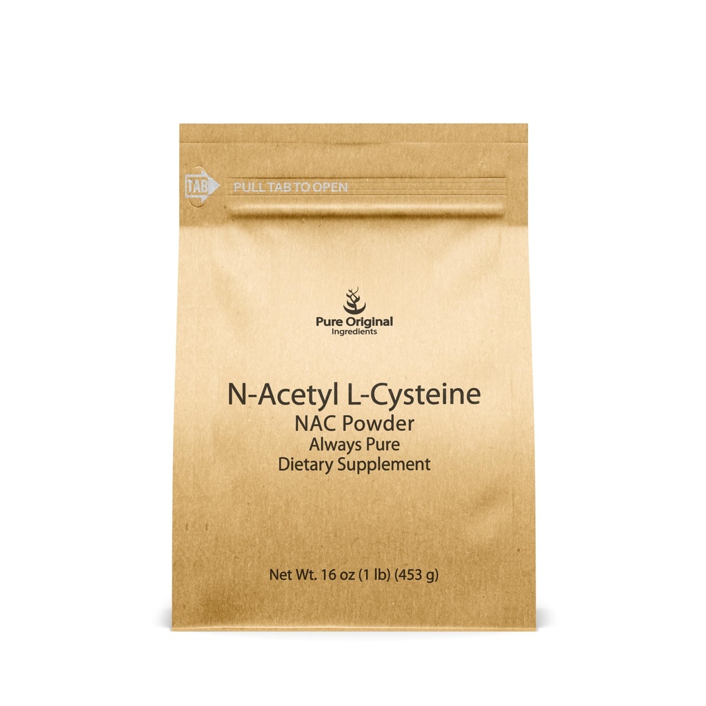 INGREDIENTES ORIGINAIS PUROS NAC N-Acetyl L-Cysteine Powder (1 lb) Laboratório Verificado, Sempre Puro, Sem Enchimentos