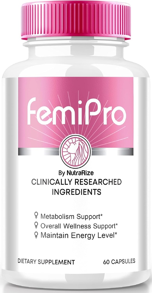 NutraRize FemiPro Cápsulas, Fórmula Premium para suporte de saúde urinária, Suplemento All-Natural para controle e saúde geral, Femi Pro Avaliações (60 Cápsulas)