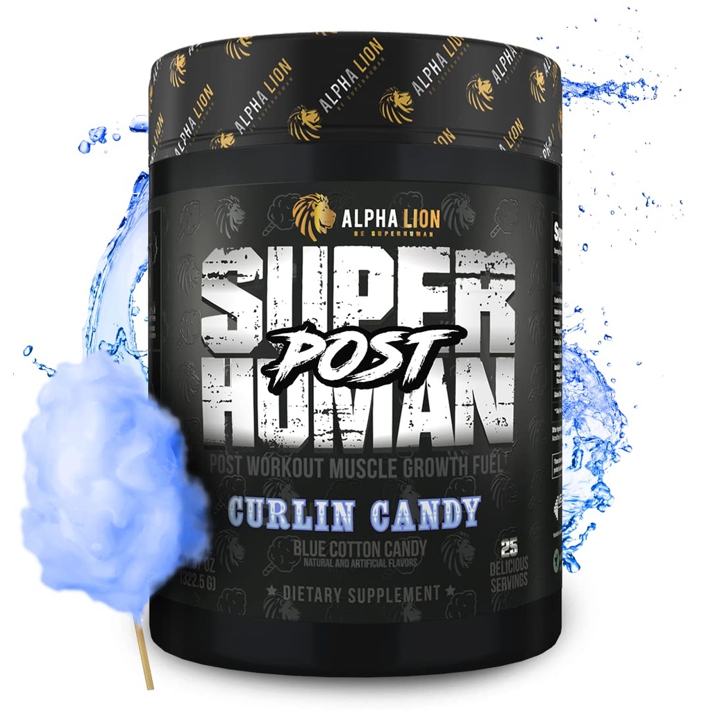 ALFA LION Superhuman Post, Pós-treino Recuperação, Pós-atuação rápida para homens e mulheres (25 Servings, Curlin Candy)