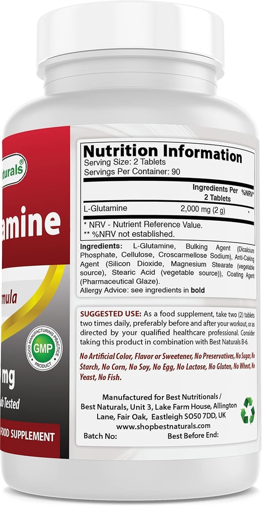 Melhores naturais L-Glutamina 1000 mg & Ashwagandha Extract 500 Mg